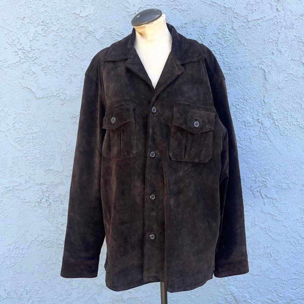 Gap Men's Brown Suede Jacket Size Medium